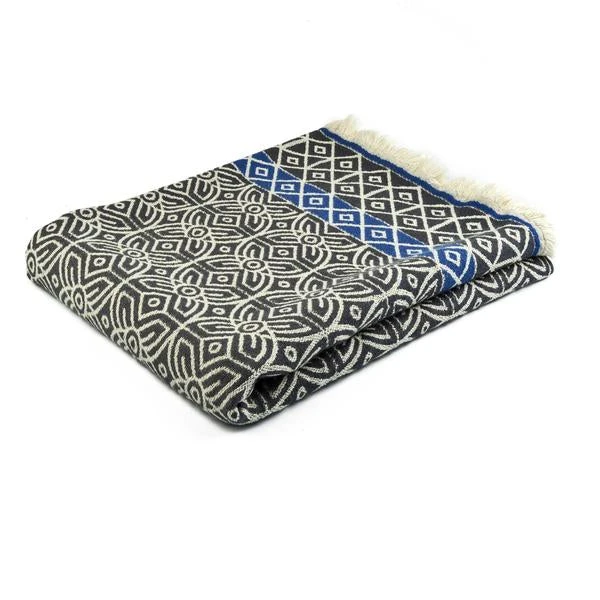 3rd Culture Webdecke Aus Baumwolle Grau Gemustert 145x190cm 3rd Culture Webdecke Aus Baumwolle Grau Gemustert 145x190cm