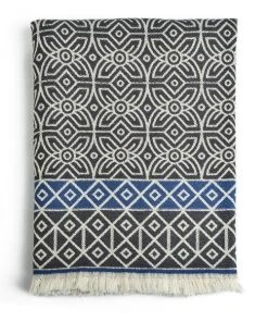 3rd Culture Webdecke Aus Baumwolle Grau Gemustert 145x190cm