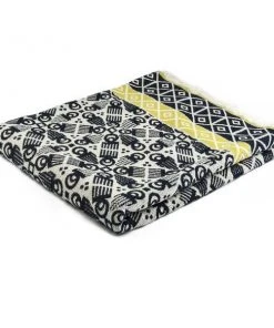 3rd Culture Wohnaccessoires Webdecke Aus Baumwolle Schwarz Gemustert 145x190cm