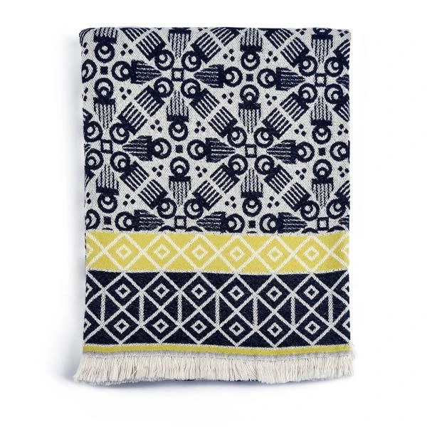 3rd Culture Wohnaccessoires Webdecke Aus Baumwolle Schwarz Gemustert 145x190cm 3rd Culture Wohnaccessoires Webdecke Aus Baumwolle Schwarz Gemustert 145x190cm