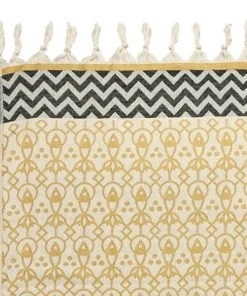 3rd Culture Badezimmer Webtuch Fisch Und Lotusblüte Gelb Schwarz