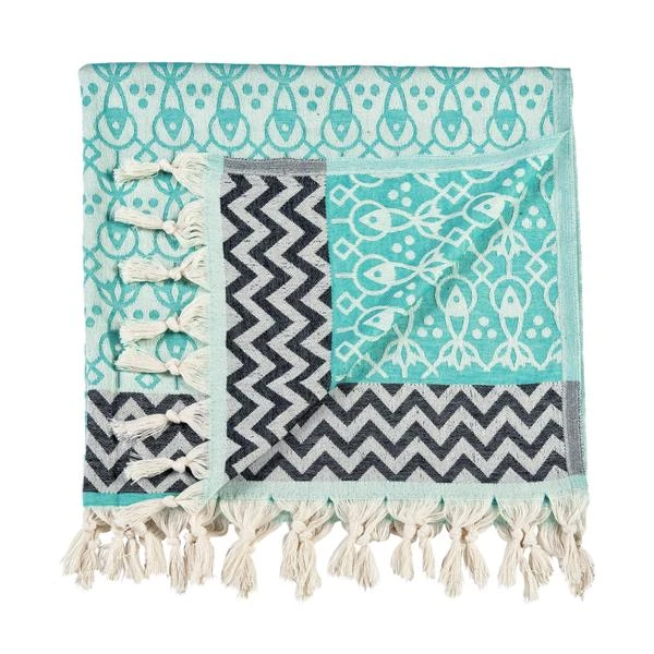 3rd Culture Webtuch Fisch Und Lotusblüte Türkis Badezimmer 3rd Culture Webtuch Fisch Und Lotusblüte Türkis Badezimmer