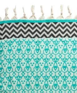 3rd Culture Webtuch Fisch Und Lotusblüte Türkis Badezimmer 4 3rd Culture Webtuch Fisch Und Lotusblüte Türkis Badezimmer