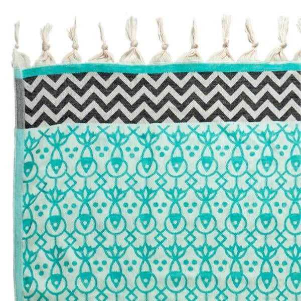 3rd Culture Webtuch Fisch Und Lotusblüte Türkis Badezimmer 3rd Culture Webtuch Fisch Und Lotusblüte Türkis Badezimmer