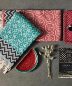 3rd Culture Webtuch Fisch Und Lotusblüte Türkis Badezimmer 5 3rd Culture Webtuch Fisch Und Lotusblüte Türkis Badezimmer