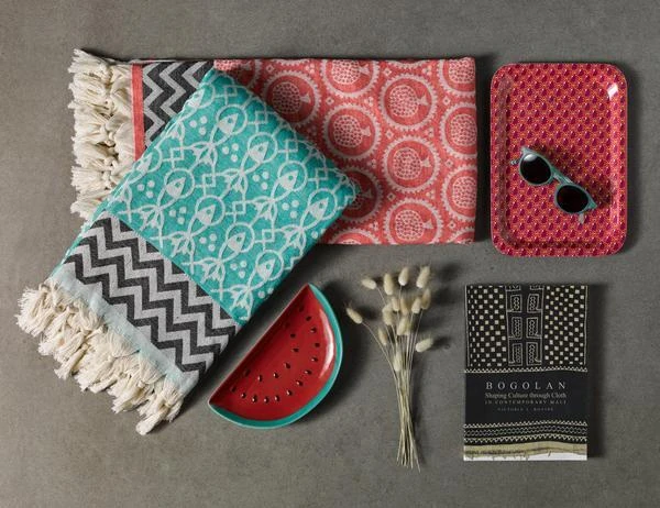 3rd Culture Webtuch Fisch Und Lotusblüte Türkis Badezimmer 3rd Culture Webtuch Fisch Und Lotusblüte Türkis Badezimmer