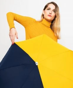 Anatole Paris Regenschirm Bicolor - Marineblau Und Gelb