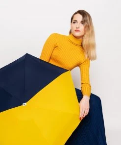 Anatole Paris Regenschirm Bicolor - Marineblau Und Gelb