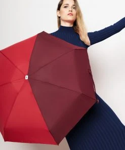 Anatole Paris Regenschirm Bicolor - Rot Und Burgund Regenschirme