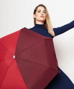 Anatole Paris Regenschirm Bicolor - Rot Und Burgund Regenschirme