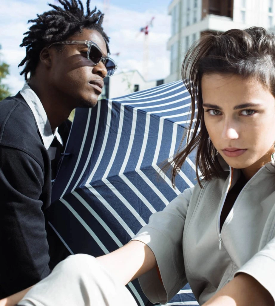 Anatole Paris Regenschirm Gestreift - Navy Blau - PABLO 5 Anatole Paris Regenschirm Gestreift - Navy Blau - PABLO