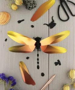 3D-Bastelset DIY - Bastel - Set - Anisoptera Libelle Gelb Orange DIY - Bastelsets