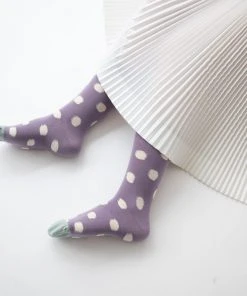 Bonne Maison Polkadot Socken Violett