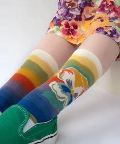 Regenbogenfarbene Stiefmütterchen Socken Multico Pansy Von Bonne Maison