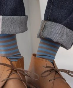 Bonne Maison Ringelsocken Taupe Braun