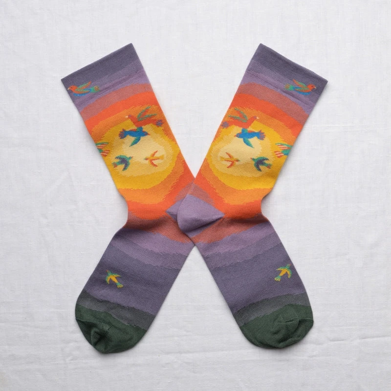 Bonne Maison Socken Multico Birds - Sonnenuntergang 3 Bonne Maison Socken Multico Birds - Sonnenuntergang