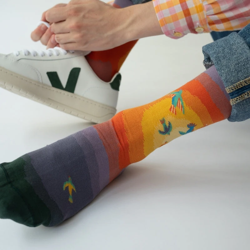 Bonne Maison Socken Multico Birds - Sonnenuntergang 5 Bonne Maison Socken Multico Birds - Sonnenuntergang