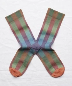 Bonne Maison SALE Socken Multico Checks Weinrot Grün