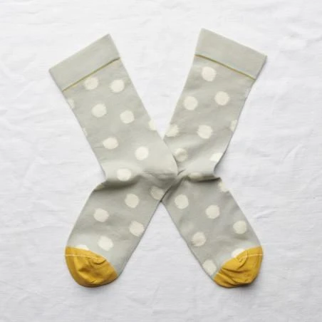 Bonne Maison Socken Polkadot Celadon Grau Weiß Bonne Maison Socken Polkadot Celadon Grau Weiß