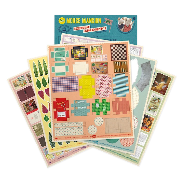 Das Mäusehaus Bastelbogen Wohnzimmer / Schlafzimmer Das Mäusehaus Bastelbogen Wohnzimmer / Schlafzimmer