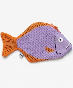 DonFisher Kleiner Piranha Lila Orange | Fisch- Täschchen | Geldbörse
