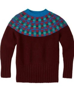 Donna Wilson Isla Yoke Weinroter Pullover Aus Reiner Wolle Für Damen