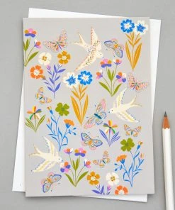 Elvira Van Vredenburgh Grußkarte - Birds And Butterflies
