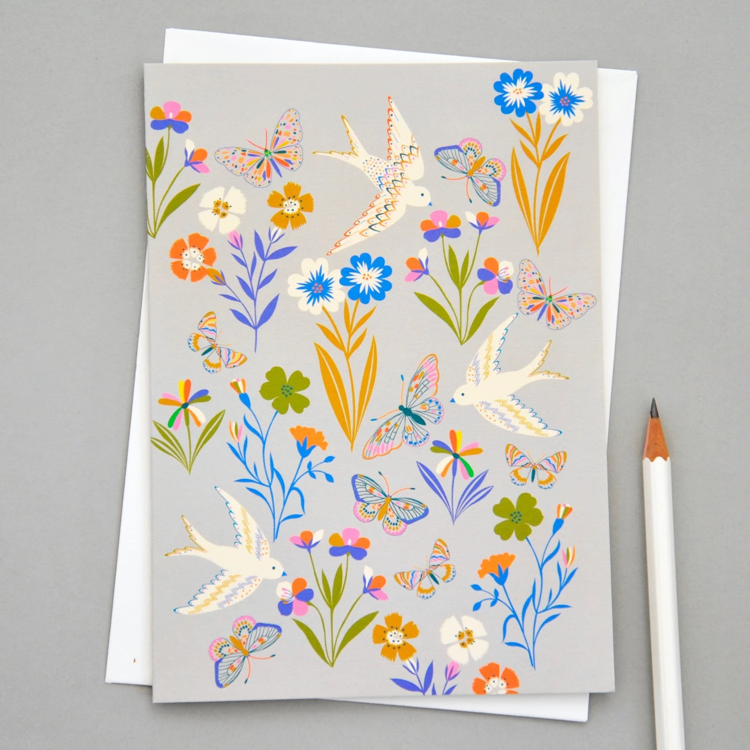 Elvira Van Vredenburgh Grußkarte - Birds And Butterflies 3 Elvira Van Vredenburgh Grußkarte - Birds And Butterflies