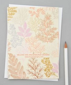 Elvira Van Vredenburgh Grußkarte - Botanics Beige Pink Glückwunsch Und Grußkarten