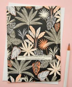 Elvira Van Vredenburgh Grußkarte - Botanik Auf Schwarz II Glückwunsch Und Grußkarten