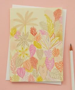 Elvira Van Vredenburgh Glückwunsch Und Grußkarten Grußkarte - Tropical Botanics Pink