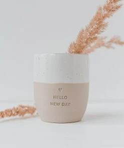 Eulenschnitt Kaffeebecher / Teebecher Aus Keramik HELLO NEW DAY Gedeckter Tisch