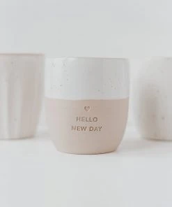 Eulenschnitt Kaffeebecher / Teebecher Aus Keramik HELLO NEW DAY Gedeckter Tisch