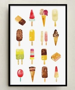 Farina Kuklinski Eis Am Stiel Und In Der Waffel - Poster DIN A4