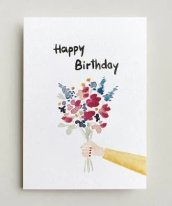 Farina Kuklinski Happy Birthday Mit Blumenstrauß | Geburtstagskarte