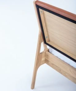 Gazzda Möbel FAWN Bett Deep Frame - Eiche Mit Kopfteil Mit Lederbezug