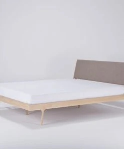 Gazzda FAWN Bett Schmaler Rahmen - Eiche Mit Kopfteil Aus Facet Felt Wolle Mit Polyamid 15 Gazzda FAWN Bett Schmaler Rahmen - Eiche Mit Kopfteil Aus Facet Felt Wolle Mit Polyamid