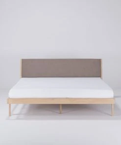 Gazzda FAWN Bett Schmaler Rahmen - Eiche Mit Kopfteil Aus Facet Felt Wolle Mit Polyamid 17 Gazzda FAWN Bett Schmaler Rahmen - Eiche Mit Kopfteil Aus Facet Felt Wolle Mit Polyamid
