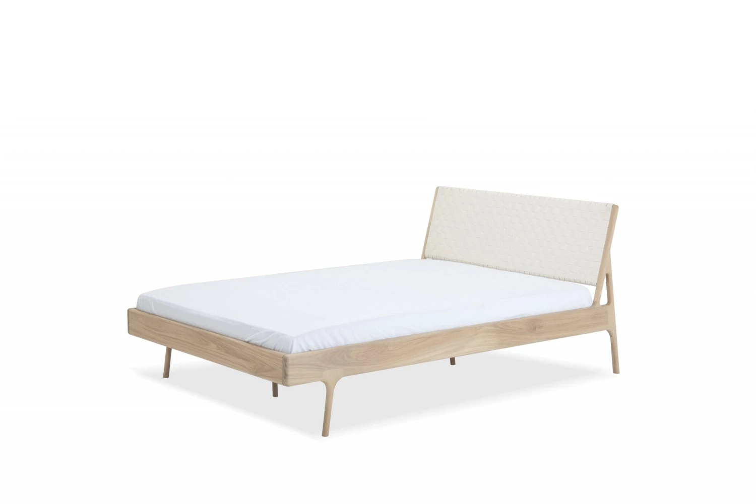 Gazzda FAWN Bett Schmaler Rahmen - Eiche Mit Leder-kopfteil Gazzda FAWN Bett Schmaler Rahmen - Eiche Mit Leder-kopfteil