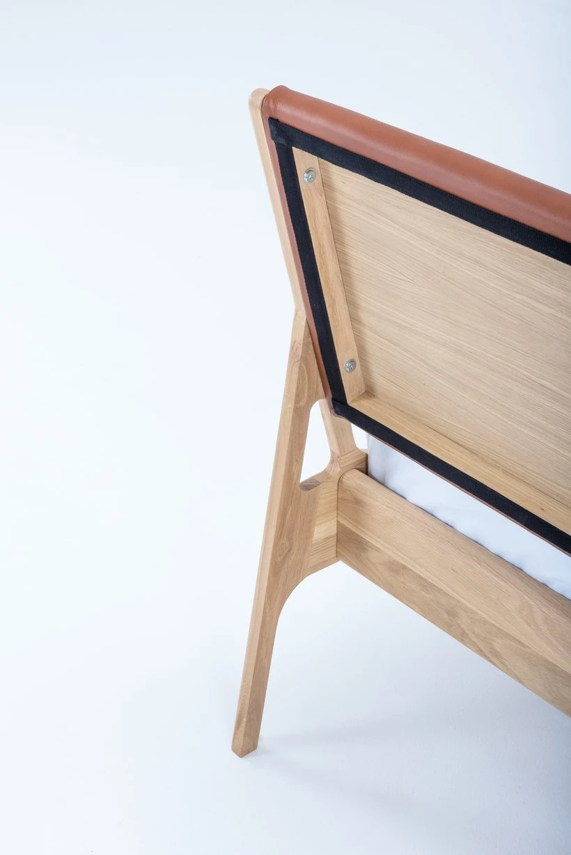 Gazzda FAWN Bett Schmaler Rahmen - Eiche Mit Leder-kopfteil Gazzda FAWN Bett Schmaler Rahmen - Eiche Mit Leder-kopfteil