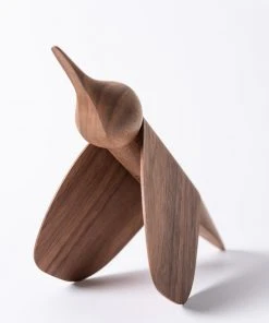 Tica - Vogel Von Gazzda Aus Holz In Natürlich Geöltem Walnuss Wohnaccessoires