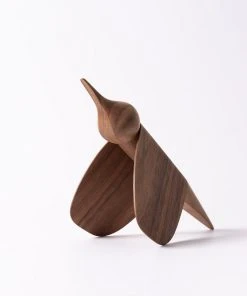 Tica - Vogel Von Gazzda Aus Holz In Natürlich Geöltem Walnuss Wohnaccessoires