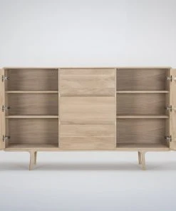 Möbel Hohes Sideboard Aus Massiver Eiche - Dresser FAWN Von Gazzda 9 Möbel Hohes Sideboard Aus Massiver Eiche - Dresser FAWN Von Gazzda
