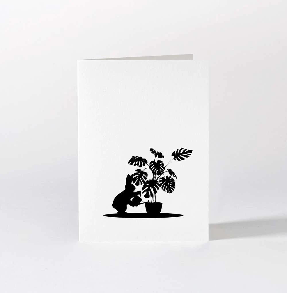 HAM By Jo Ham Hasen - Grußkarte - Gießender Hase Mit Monstera Glückwunsch Und Grußkarten 3 HAM By Jo Ham Hasen - Grußkarte - Gießender Hase Mit Monstera Glückwunsch Und Grußkarten