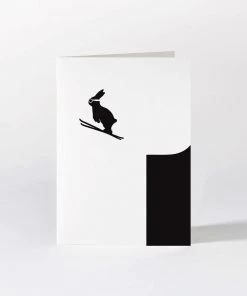 HAM By Jo Ham Hasen - Grußkarte - Ski Jumping Hase
