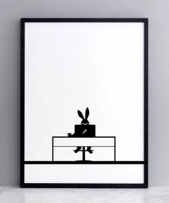HAM By Jo Ham Wanddekoration Kunstdruck Arbeitender Hase, 30x40cm