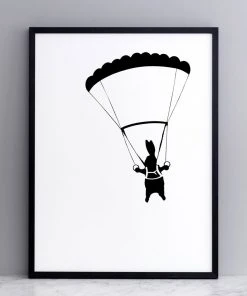 HAM By Jo Ham Fallschirm Springender Hase, 30x40cm