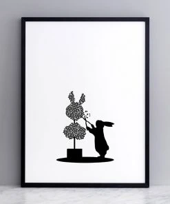 HAM By Jo Ham Kunstdruck Gärtnender Hase, 30x40cm