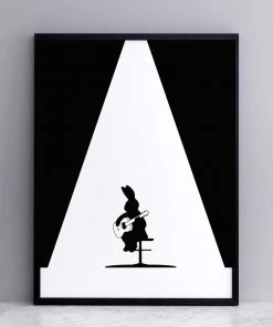 HAM By Jo Ham Für's Kinderzimmer Kunstdruck Gitarre Spielender Hase, 30x40cm