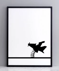 HAM By Jo Ham Kunstdruck Hase Im Flugzeug, 30x40cm